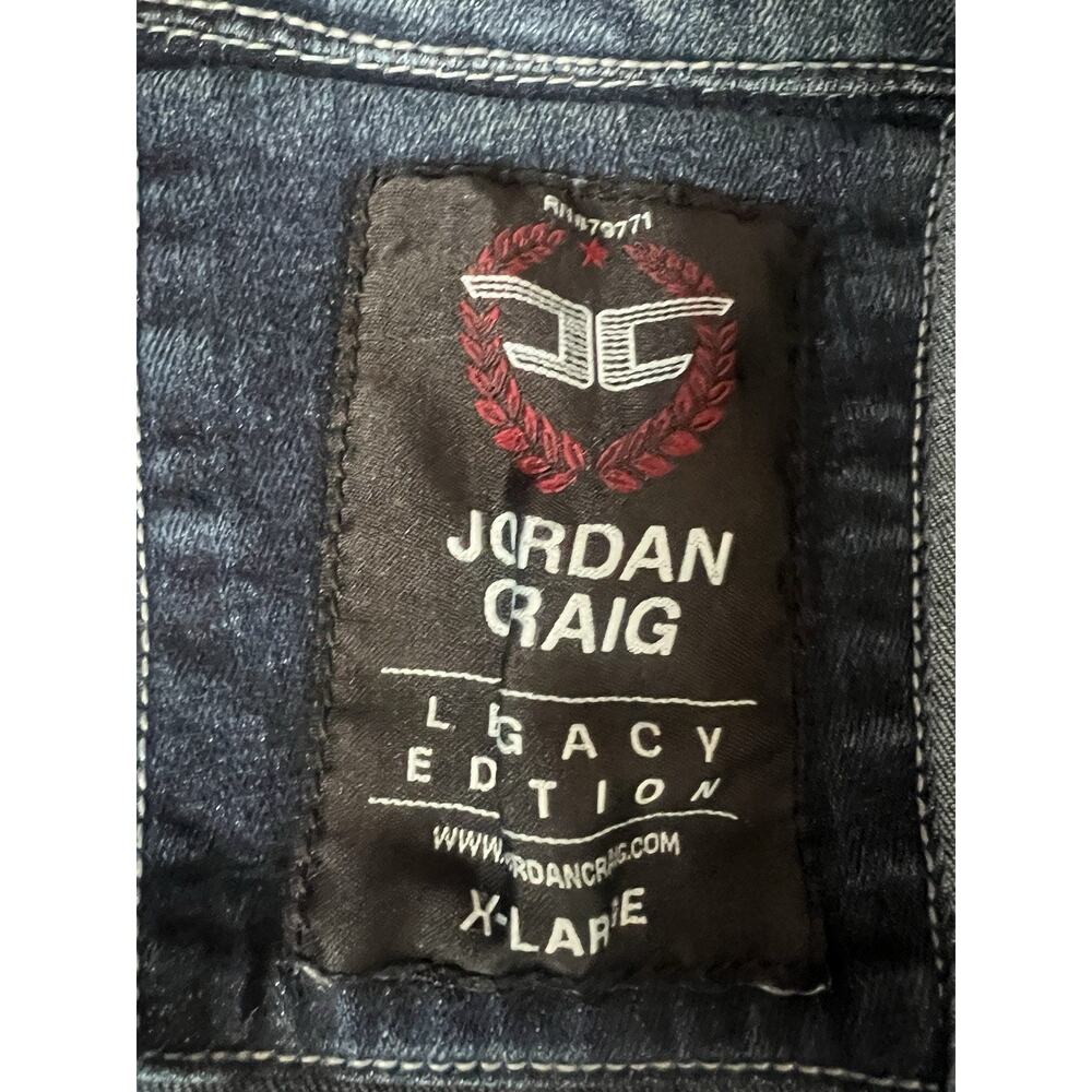 JORDAN CRAIG Men's Legacy Edition Deconstructed Distressed Denim Jacket Sz XL - Picture 12 of 16